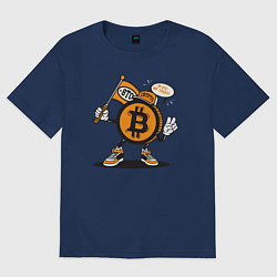 Футболка оверсайз мужская In BTC we trust, цвет: тёмно-синий