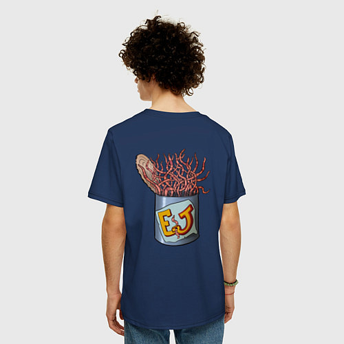 Мужская футболка оверсайз Princess whats her name / Тёмно-синий – фото 4