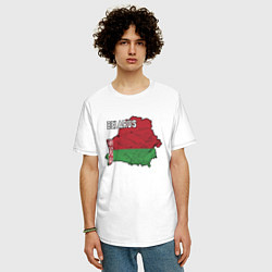 Футболка оверсайз мужская Belarus Map, цвет: белый — фото 2