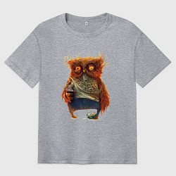 Футболка оверсайз мужская Замученный уставший, цвет: меланж