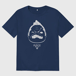Футболка оверсайз мужская Лицо Пуджа из Доты 2, цвет: тёмно-синий