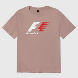 Футболка оверсайз мужская Formula 1, цвет: пыльно-розовый