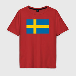 Мужская футболка оверсайз Швеция Флаг Швеции