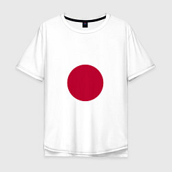Футболка оверсайз мужская Япония Японский флаг, цвет: белый