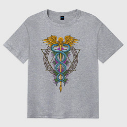 Мужская футболка оверсайз Кадуцей