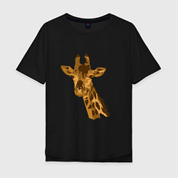 Футболка оверсайз мужская Жираф Жора, цвет: черный