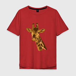 Футболка оверсайз мужская Жираф Жора, цвет: красный