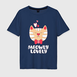 Футболка оверсайз мужская Meowly Lovely, цвет: тёмно-синий