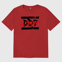 Футболка оверсайз мужская DDT НЕ СТРЕЛЯЙ!, цвет: красный