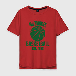 Футболка оверсайз мужская Milwaukee Basket, цвет: красный