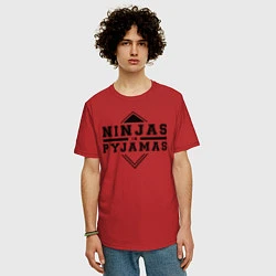 Футболка оверсайз мужская Ninjas In Pyjamas, цвет: красный — фото 2