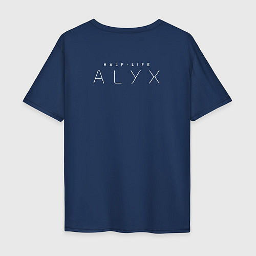 Мужская футболка оверсайз ALEX LOGO АЛЕКС ЛОГО спина Z / Тёмно-синий – фото 2