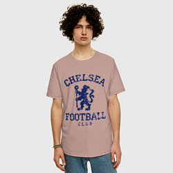 Футболка оверсайз мужская Chelsea FC: Lion, цвет: пыльно-розовый — фото 2