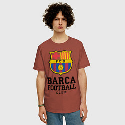 Футболка оверсайз мужская Barcelona Football Club, цвет: кирпичный — фото 2