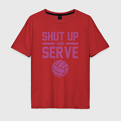 Мужская футболка оверсайз Shut Up And Serve