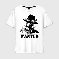 Мужская футболка оверсайз Портгас Д Эйс в розыске One Piece