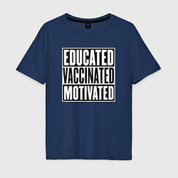 Мужская футболка оверсайз Вакцинация - Мотивация