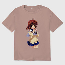 Футболка оверсайз мужская Нагиса, цвет: пыльно-розовый