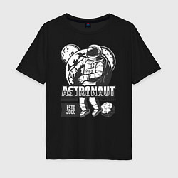 Мужская футболка оверсайз Космонавт и планеты