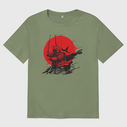 Футболка оверсайз мужская Самурай, цвет: авокадо