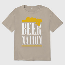 Мужская футболка оверсайз Надпись Пивная нация
