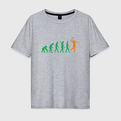 Мужская футболка оверсайз Эволюция волейбола