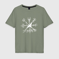 Футболка оверсайз мужская VEGVISIR РУНЫ RUNES Z, цвет: авокадо