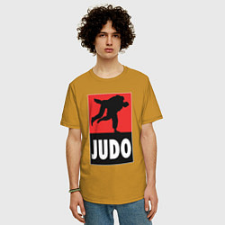 Футболка оверсайз мужская Judo, цвет: горчичный — фото 2