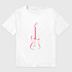Футболка оверсайз мужская Акстар Гитара, цвет: белый