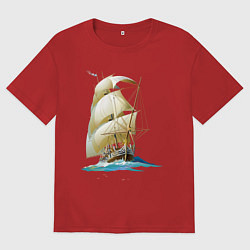 Футболка оверсайз мужская Вперед к мечте, цвет: красный