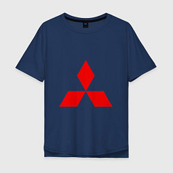 Мужская футболка оверсайз Красный логотип Митсубиси