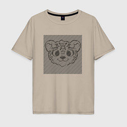 Футболка оверсайз мужская Tiger Cub illusion, цвет: миндальный