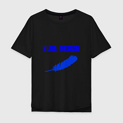 Мужская футболка оверсайз Blue Origin logo перо