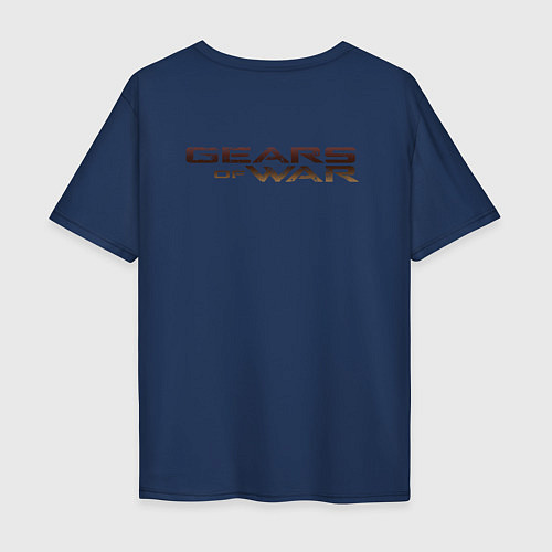 Мужская футболка оверсайз GEARS OF WAR ПОСТЕР спина Z / Тёмно-синий – фото 2