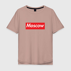 Футболка оверсайз мужская Moscow, цвет: пыльно-розовый