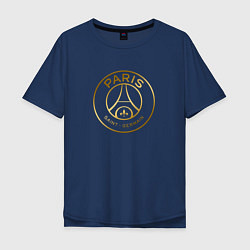 Мужская футболка оверсайз PSG GOLD LOGO ПСЖ ЗОЛОТО