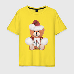 Мужская футболка оверсайз Новогодний медвежонок