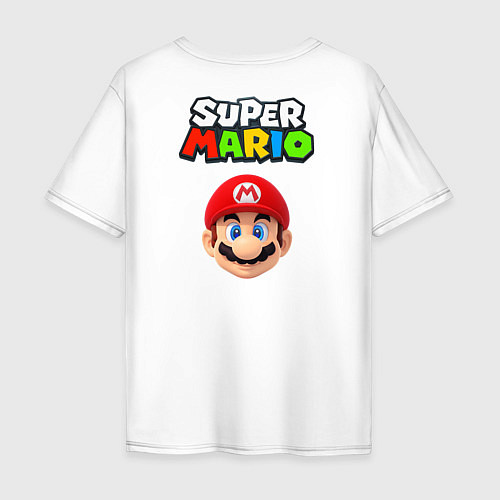 Мужская футболка оверсайз Mario hit / Белый – фото 2