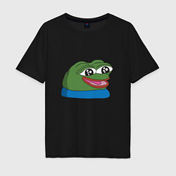 Футболка оверсайз мужская Pepe happy Пепе хеппи, цвет: черный