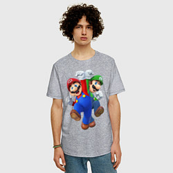 Футболка оверсайз мужская Mario Bros, цвет: меланж — фото 2