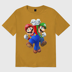 Футболка оверсайз мужская Mario Bros, цвет: горчичный