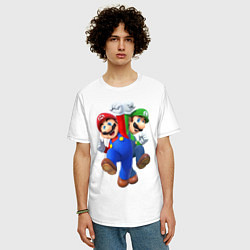Футболка оверсайз мужская Mario Bros, цвет: белый — фото 2