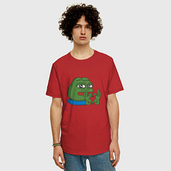Футболка оверсайз мужская Pepe love пепе лов, цвет: красный — фото 2
