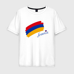 Футболка оверсайз мужская Любимая Армения, цвет: белый