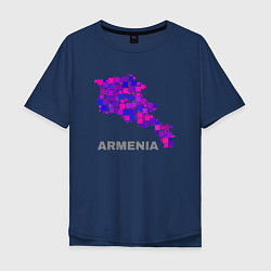 Футболка оверсайз мужская Армения Armenia, цвет: тёмно-синий