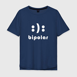 Футболка оверсайз мужская Bipolar Биполяр Расстройство, цвет: тёмно-синий