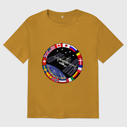 Мужская футболка оверсайз Космическая станция