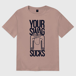 Мужская футболка оверсайз Человечек с высунутым языком