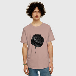 Футболка оверсайз мужская Чёрная роза Black rose, цвет: пыльно-розовый — фото 2