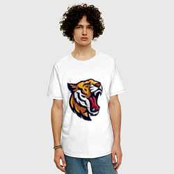 Футболка оверсайз мужская Roar - Tiger, цвет: белый — фото 2